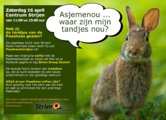 Paashaas deelt eitjes uit in Strijen