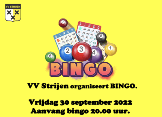 Vrijdag 30 september Bingo bij de v.v. Strijen