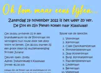 Zaterdag 19 november 2022 is het weer zo ver: De Sint en zijn Pieten komen naar Klaaswaal!