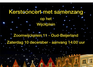 Kerstconcert (met samenzang) in Alerimus zorginstelling Open Waard op zaterdag 10 december