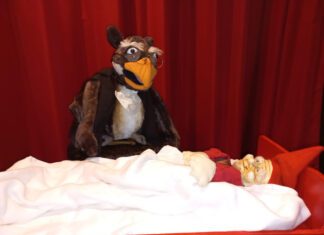 Poppentheater in Ludiek met “Appelwang heeft de bibberziekte”