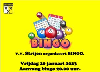 Vrijdag 20 januari: Bingo bij de v.v. Strijen