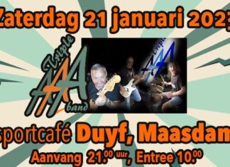 21 Januari treedt coverband Triple A op in sportcafé Duyf