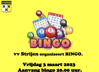 Vrijdag 3 maart Bingo bij de Voetbal Vereniging Strijen
