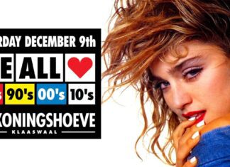 2e editie van WE ALL LOVE 80’s 90’s 00’s 10’s op zaterdag 9 december in de Koningshoeve