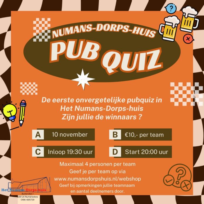 Pubquiz 10 november