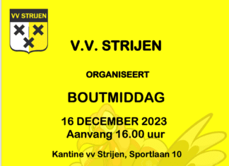 Zaterdag 16 december: Boutmiddag bij de v.v. Strijen